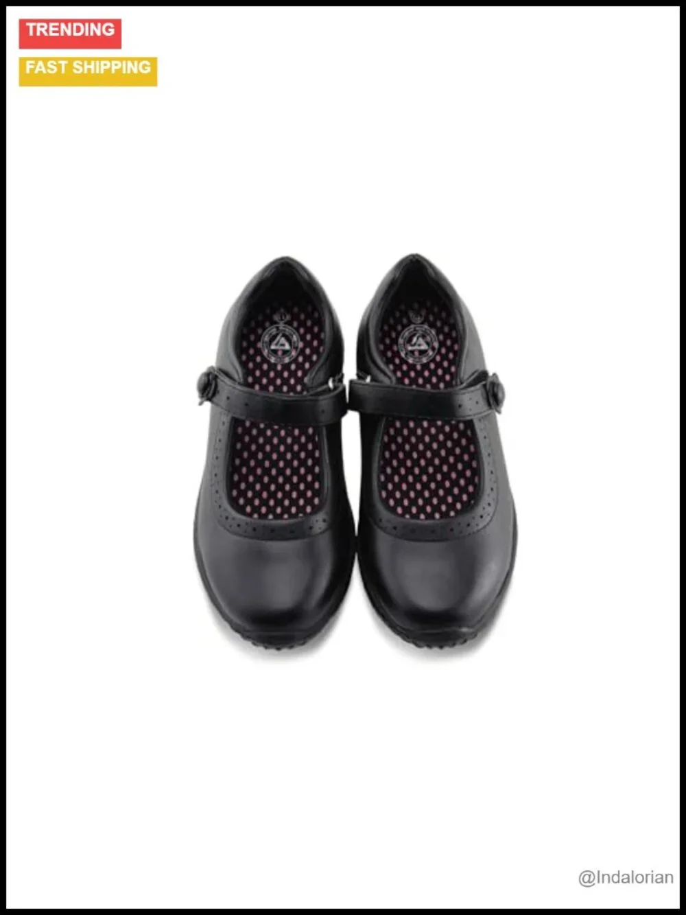 Girls Mary Jane School Uniform Shoes Hook & Loop Closure Faux Leather